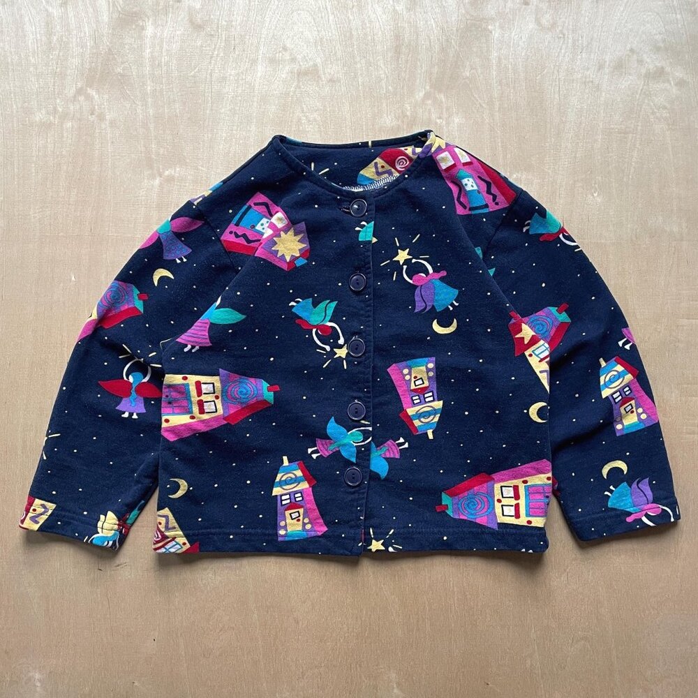 Vintage 90s Club KO Girls Button Up Sweatshirt / Size Medium / Made in Canada